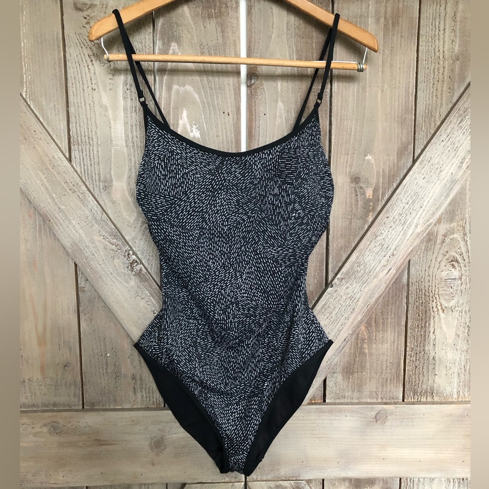 Athleta Black & White One-Piece Swimsuit